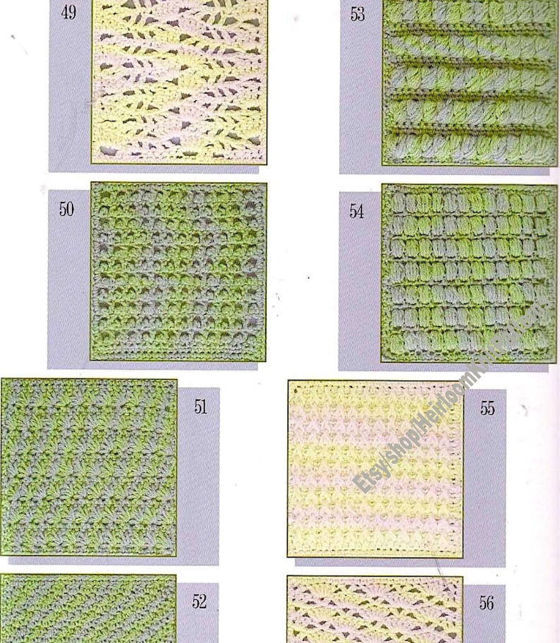 Learn 63 Easy Pattern Stitches Heirloom Afghan Vintage Crochet Pattern Sampler Blanket Quilt Scrap Yarn Gift Idea Instant Download 3629 image 8