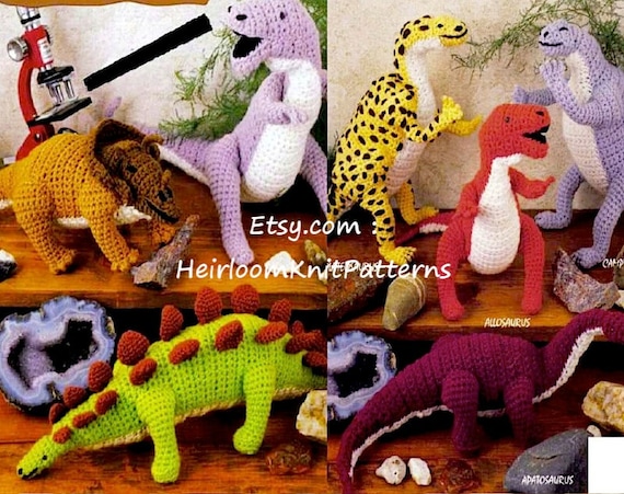 7 Dinosaurs Crochet Pattern PDF Dinosaur Toy Crochet Pattern