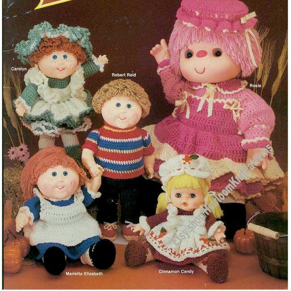 20 Outfits Doll Clothes Vintage Crochet Pattern Baby Toothie Angie Ruthie Debbie Ann Cabbage Patch Stuffed Soft Instant Download PDF - 3670