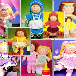 29 Pieces Vintage Doll Clothes Crochet Patterns 8 Outfits 16 - 18'' Soft Sculpture Cabbage Patch Kids Debbie Ann Instant Download PDF - 3663