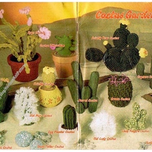 16 ontwerpen Cactus Garden Vintage haakpatroon realistische Mini Cactussen Amigurumi zacht speelgoed speldenkussen cadeau idee DIY Instant Download PDF-3682