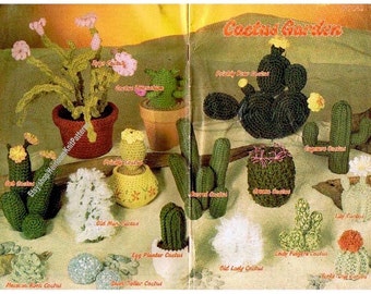 16 modèles de jardin de cactus au crochet vintage, mini cactus réalistes, peluche Amigurumi en peluche, idée cadeau bricolage, téléchargement immédiat PDF - 3682