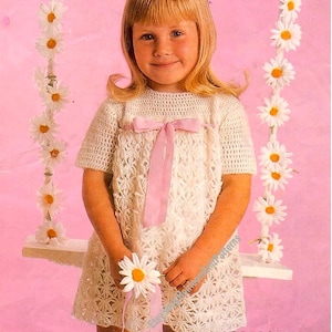 Vintage Crochet Pattern Girl&#39;s Crochet Dress Baby Toddler Child&#39;s Summer Beach Dress Tunic 22- 26&#39;&#39; Inch Instant Digital Download PDF - 161