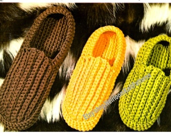 Family Slippers Vintage Crochet Pattern PDF Ribbed Shoes Adult Kids Womens Mens Boy Girl Christmas Gift Idea Instant Download PDF - 2982