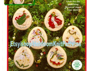 6 Angel Ornaments Counted Cross Stitch Pattern PDF Angel Designs Small Christmas Motif Tree Ornaments Embroidery Instant Download PDF - 2504