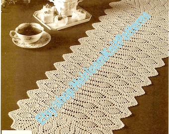 Crochet Pineapple Oval Runner Pattern Pineapple Doily Table Center Row by Row Vintage Pattern Home Decor Doily Instant Download PDF - 2518