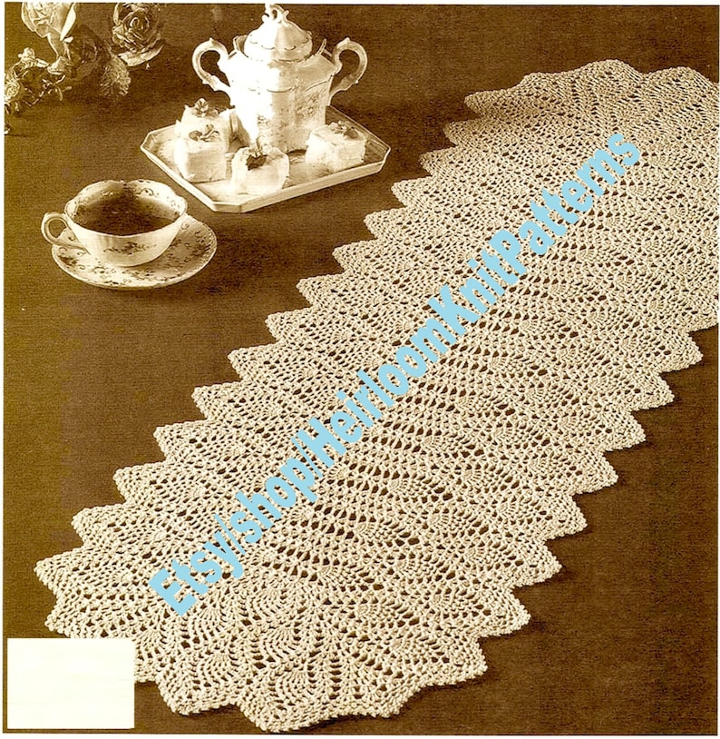 Crochet Pineapple Oval Runner Pattern Pineapple Doily Table Etsy