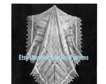 Shetland Lace Shawl Vintage Knitting Pattern PDF Classic Traditional Baby Boy Girl Adult Women's Lace Shawl Instant Download PDF - 2461