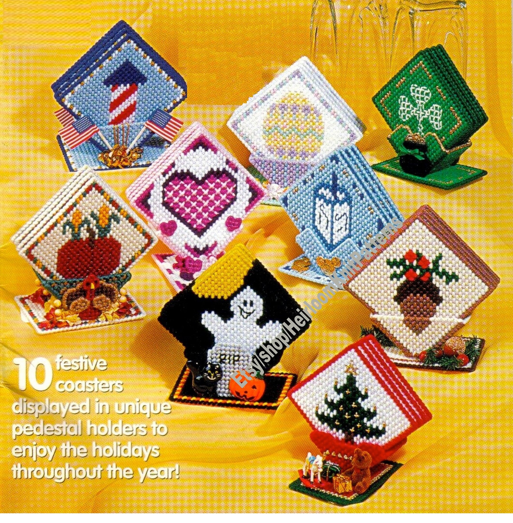 Mini Plastic Canvas Pattern Book PDF Holiday Magnet Plastic Canvas Patterns  Christmas Easter Halloween Holiday Valentine July 4th Xmas 