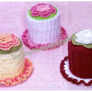 3 Designs Roses Porta rotolo di carta igienica da bagno Modello vintage all'uncinetto Idea per conservare la carta igienica Download immediato PDF - 3579