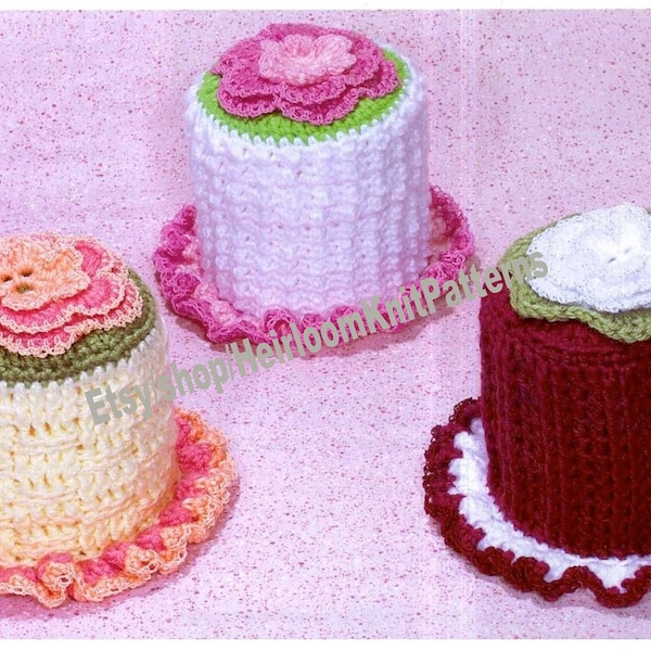 3 Designs Roses Bathroom Toilet Paper Tissue Roll Cover Holder Vintage Crochet Pattern Tissue Paper Storage Idea Instant Download PDF - 3579