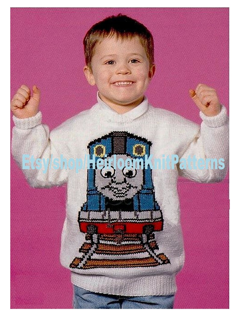 Thomas the Tank Engine Sweater Vintage Knitting Pattern Boy Etsy