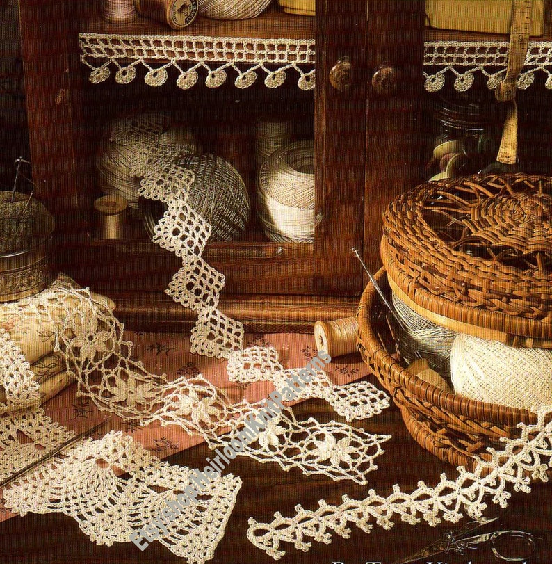 50 Thread Crochet Edgings Vintage Crochet Pattern Filet Etsy