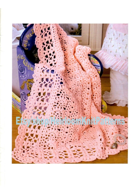 Baby Lace Blanket Afghan Crochet Pattern Pdf Baby Boy Girl Lace And Puff Stitch Blanket Afghan Cover Sport Yarn Instant Download Pdf 2471 - 