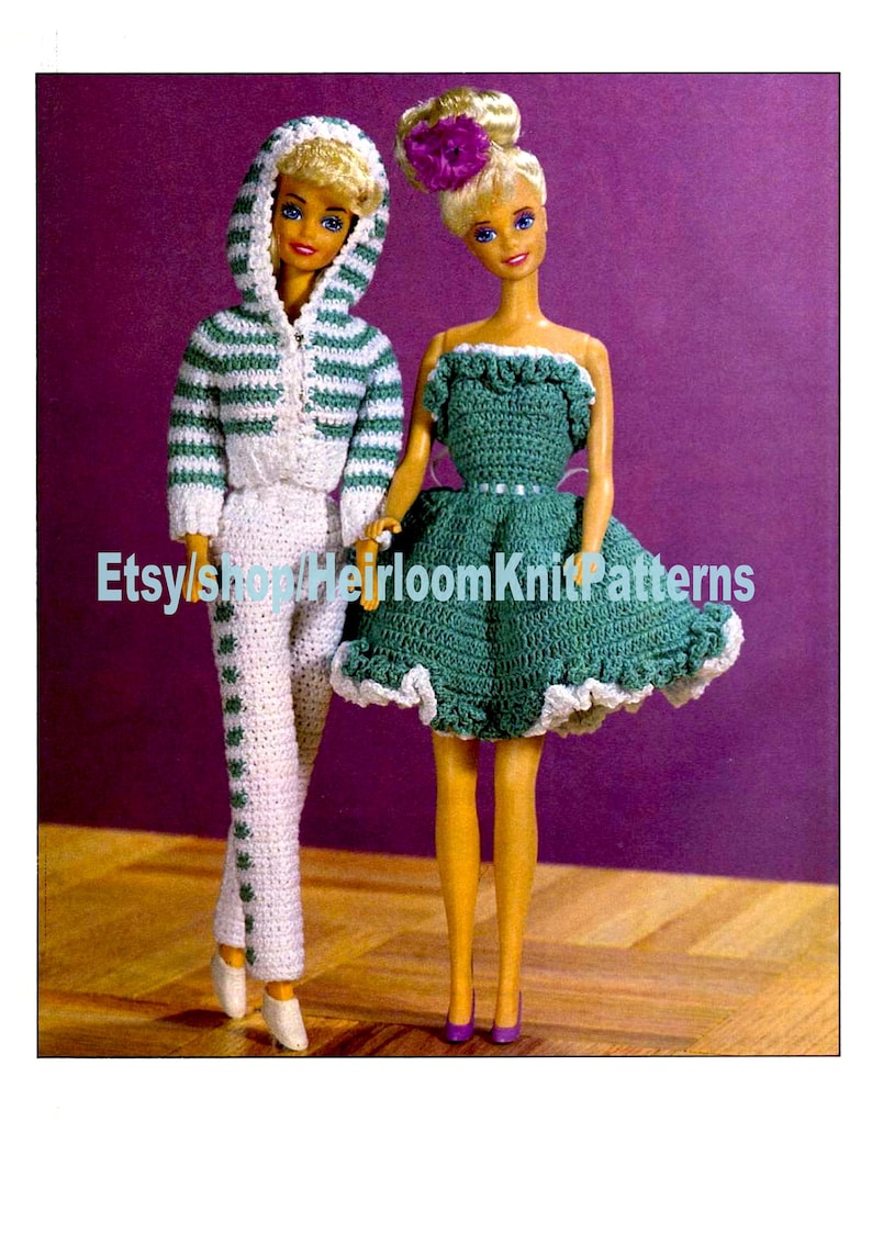2 Outfits Fashion Dolls Crochet Pattern PDF Barbie Sindy Pant Etsy