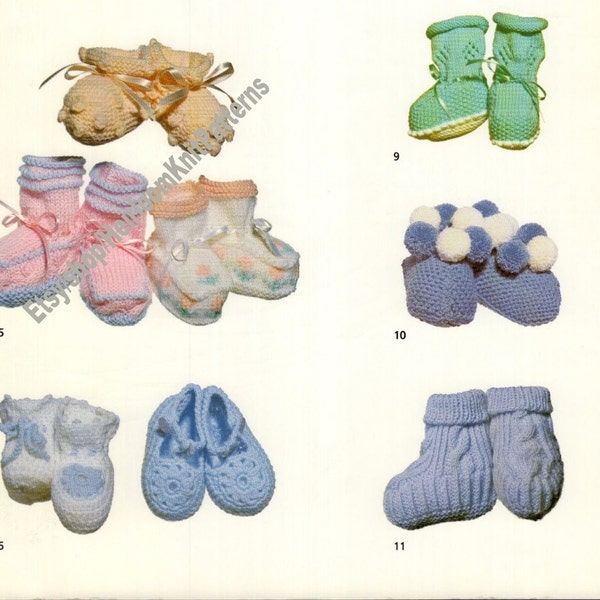 23 Pairs Baby Socks and Booties Vintage Crochet & Knitting Pattern Ultimate Collection Boy Girl Slippers Shoes Instant Download PDF - 3712