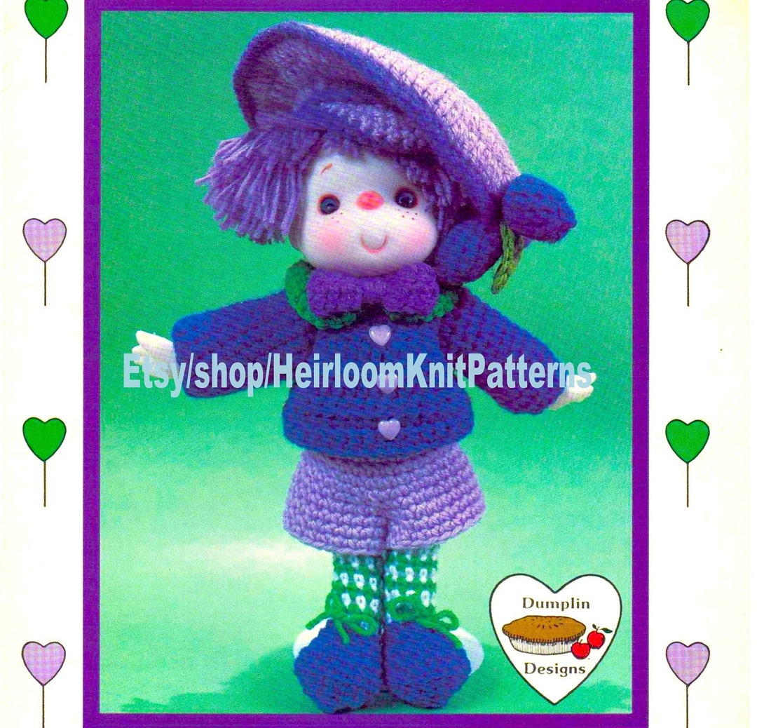 Yarn Head Doll Plum Preserves Vintage Crochet Pattern Lollipop Lane 14