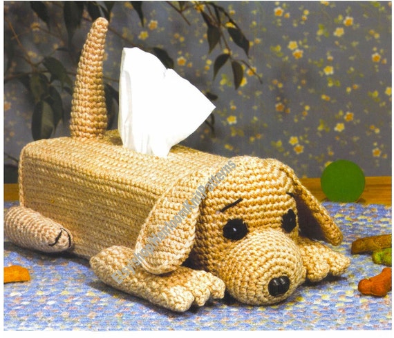 Puppy Tissue Box Cover Holder Vintage Crochet Pattern Very Cute ...