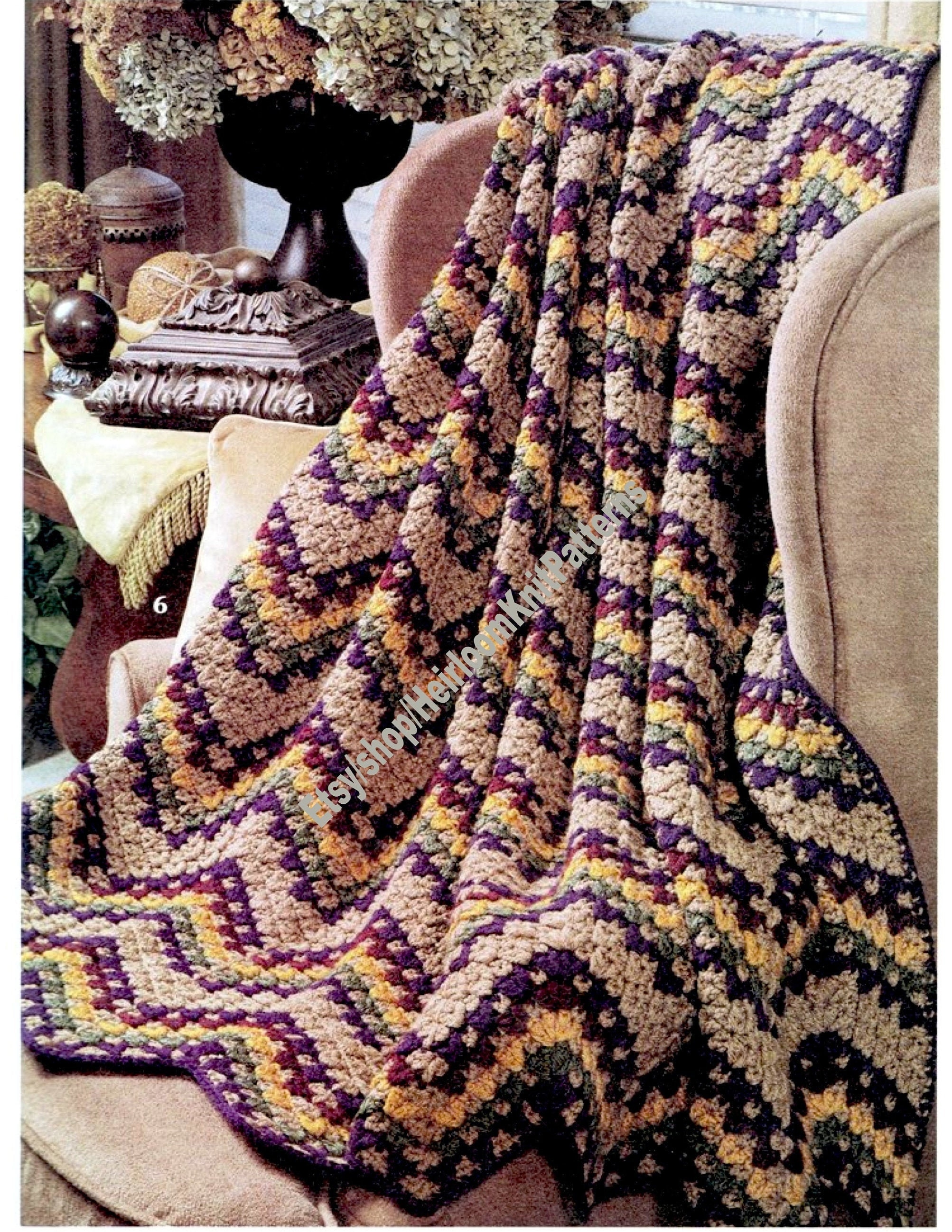 Vintage Ripple Afghan Crochet Pattern