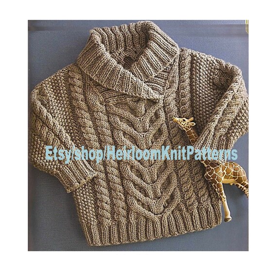 Baby Toddler Boy Girl Stunning Fisherman S Pullover Aran Cable Sweater Knitting Pattern Baby Jumper Dk 8ply Instant Download Pdf 442