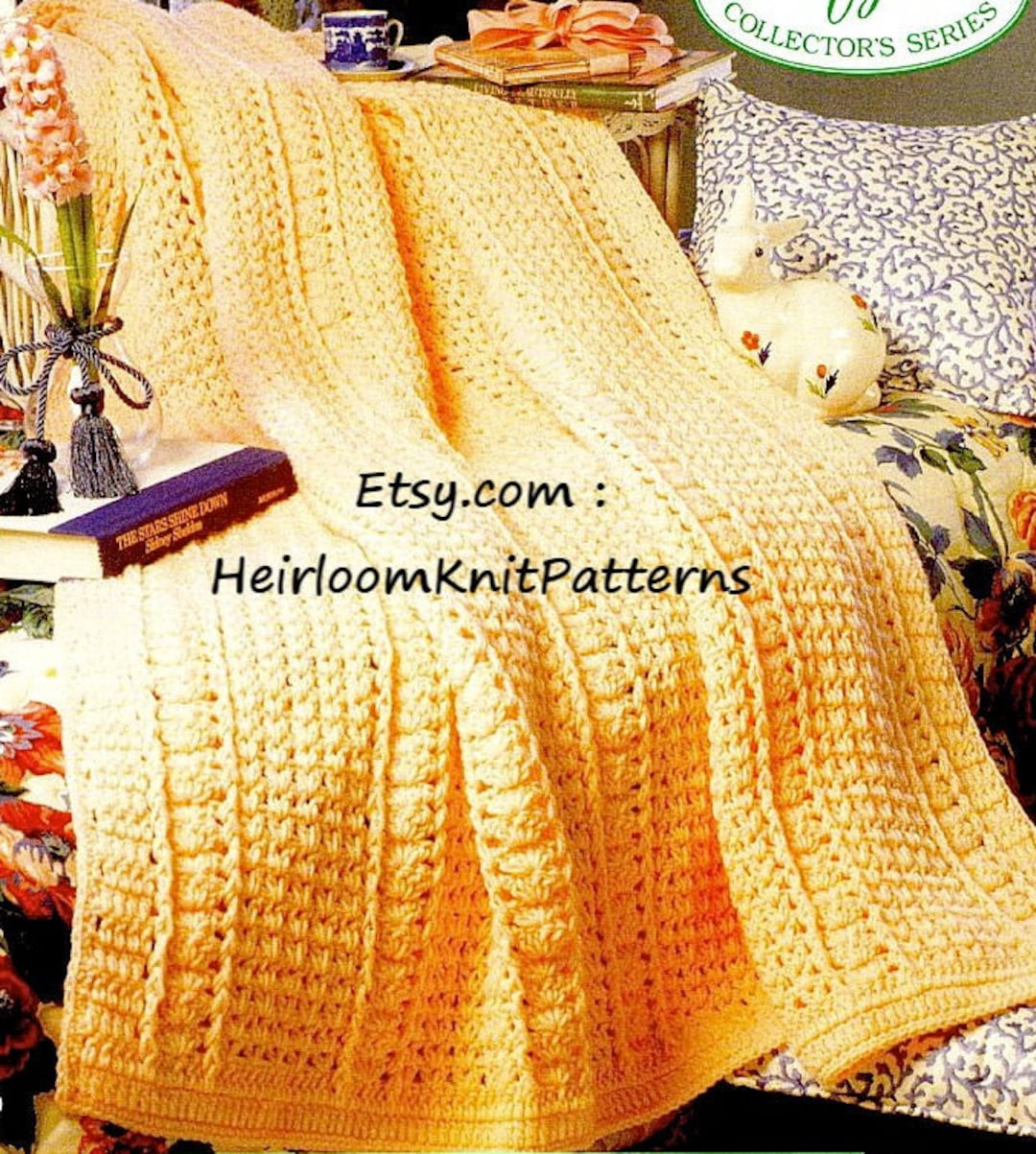 Onepiece Classic Afghan Vintage Crochet Pattern Afghan Blanket Quilt