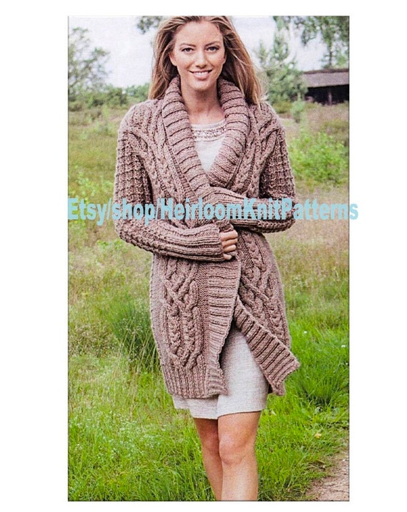 Buy Ladies Women's Stunning All-round Cable Jacket Knitting Pattern Chunky/  Bulky Cardigan Robe Coat Knitting Pattern Instant Download PDF 558 Online  in India 