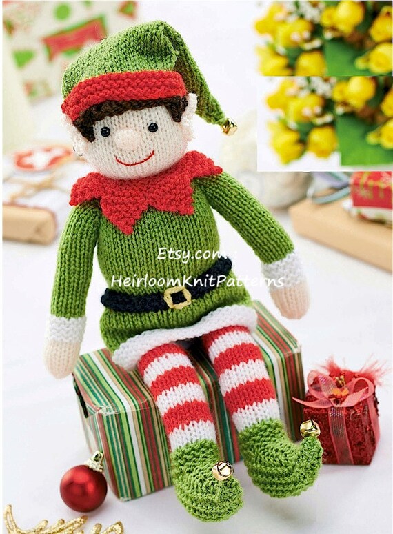 Knit Christmas Elf Pattern Christmas Toy Knitting Pattern Baby Etsy