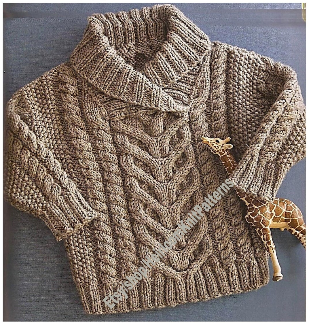Buy Baby Toddler Boy Girl Stunning Fisherman's Pullover/ Aran Cable Sweater  Jumper Vintage Knitting Pattern DK 8ply Instant Download PDF 442 Online 