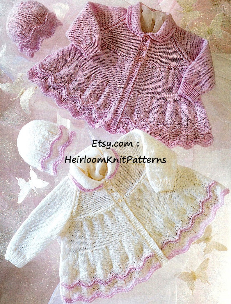 Baby Matinee Coats & Hats Knitting Pattern 12-20'' - Etsy