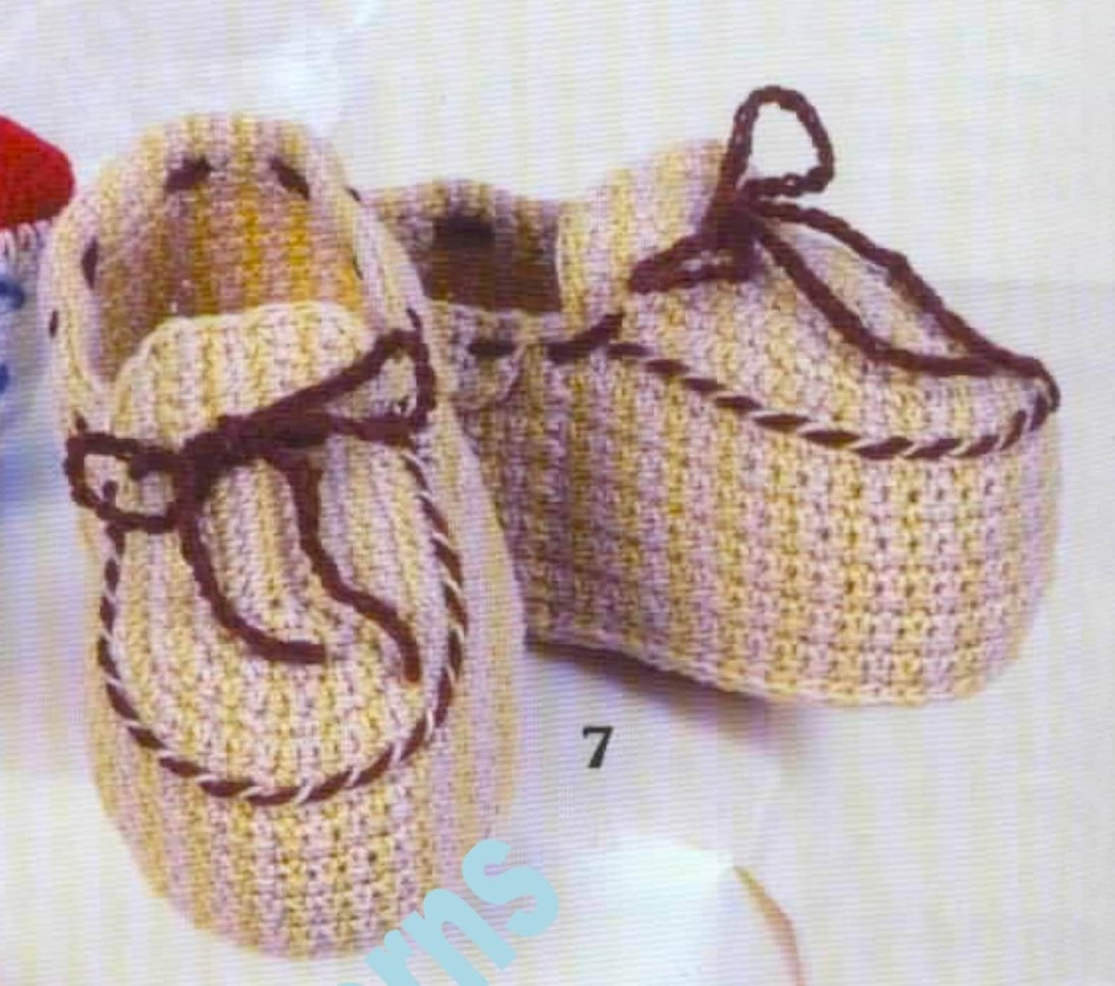 10 Designs Bootie Collection Vintage Crochet Pattern PDF Baby - Etsy