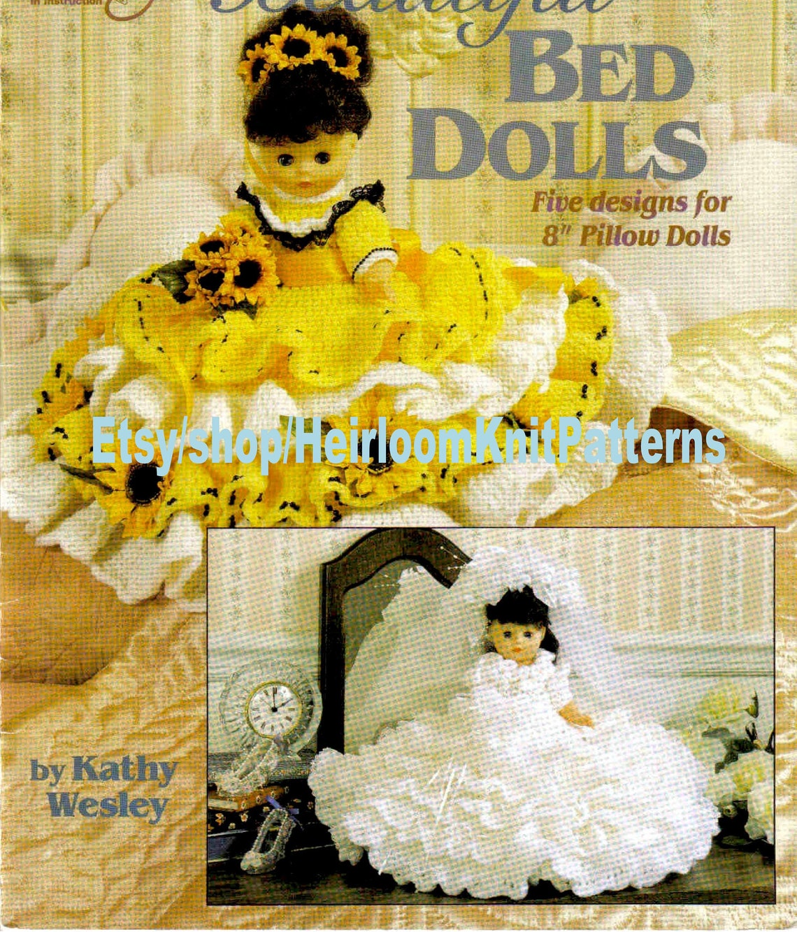 Five Designs Bed Doll Dresses Crochet Pattern PDF for 8 Etsy