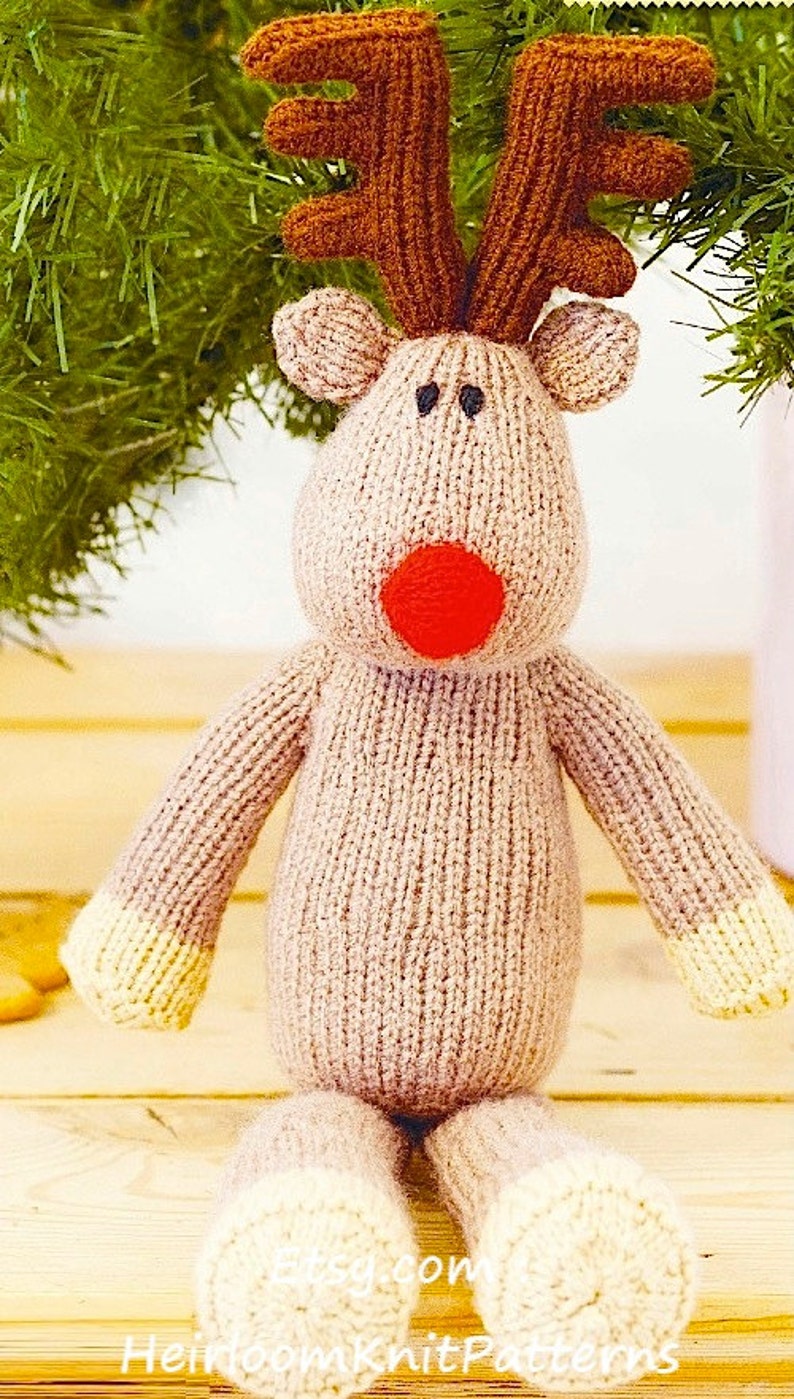 Reindeer Knitting Pattern PDF Christmas Decoration Baby Plush Etsy