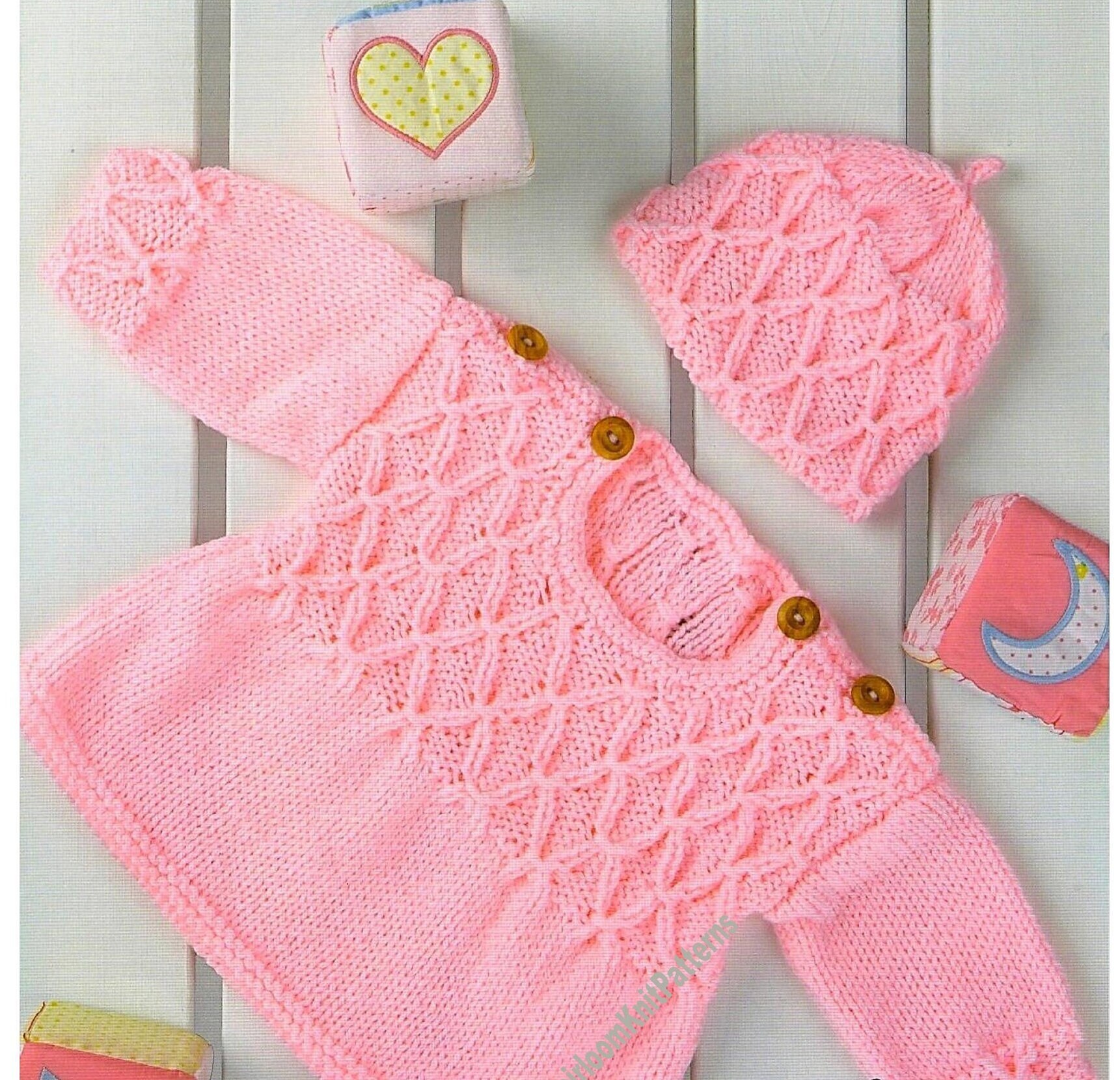 Baby Child Jumper Hat Set Vintage Knitting Pattern Toddler Boy