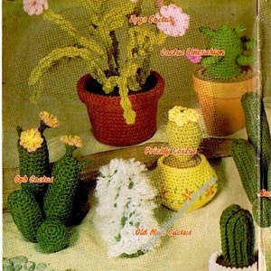 16 Designs Cactus Garden Vintage Crochet Pattern Realistic Mini Cacti Amigurumi Soft Toy Pincushion Gift Idea DIY Instant Download PDF 3682 image 2