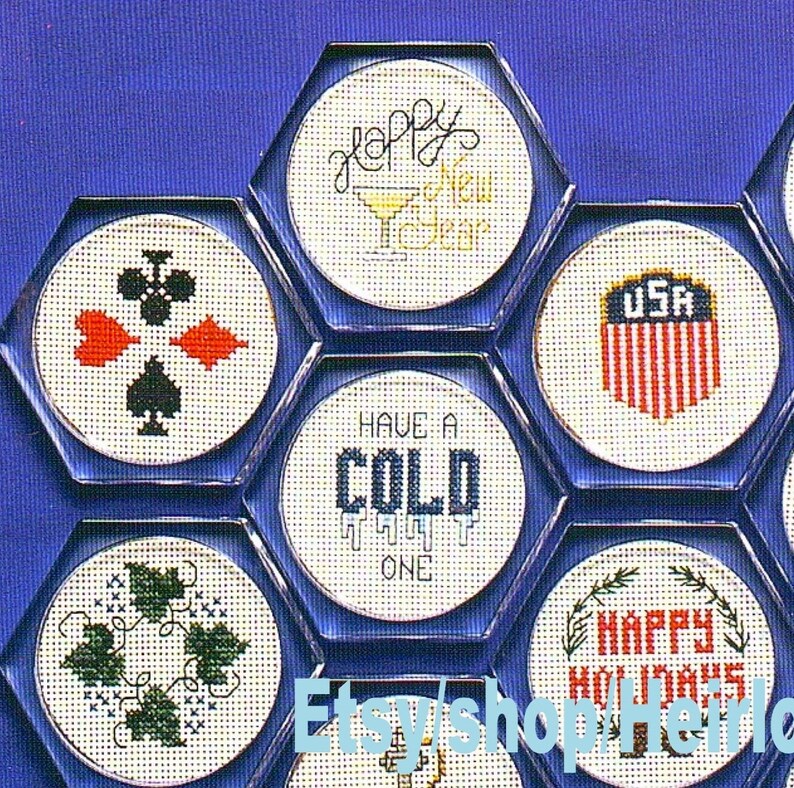 21 Coaster Designs Vintage Cross Stitch Pattern PDF Small Etsy