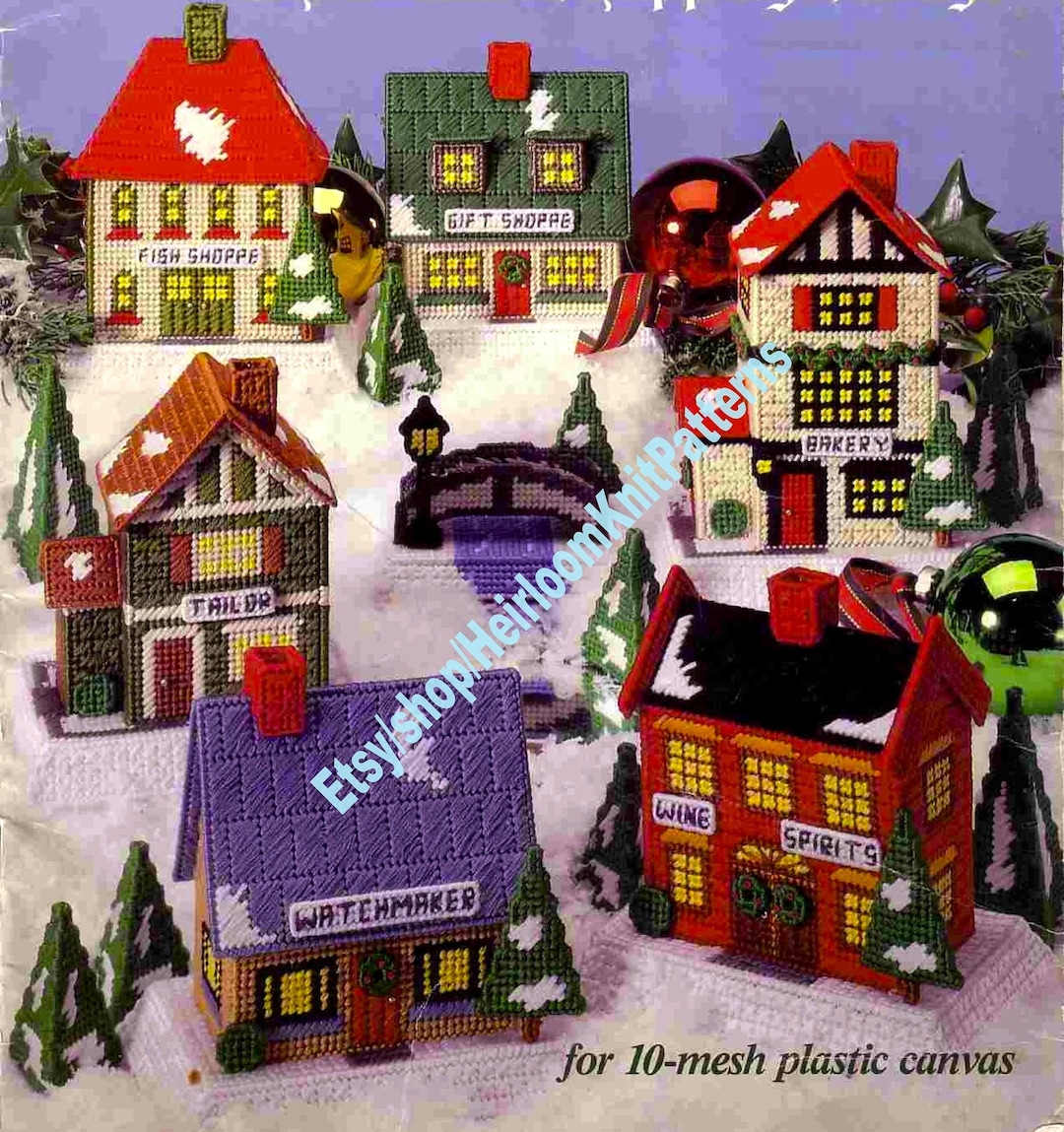 6 Designs Christmas Shopping Village Vintage Plastic Canvas Pattern PDF Town Shoppe Building Display Centerpiece Instant Download PDF 2993 - Etsy 6-designs-christmas-shopping-village-vintage-plastic-canvas-pattern-pdf-town-shoppe-building-display-centerpiece-instant-download-pdf-2993-etsy