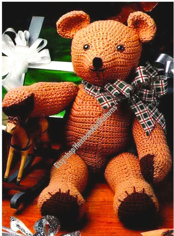 Classic Teddy Bear Toy Vintage Crochet Pattern PDF Baby Child Boy Girl Toy Teddybear Stuffed Soft Toy Gift Idea Instant Download PDF 3058