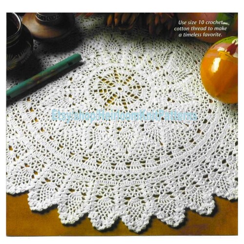 4 sizes Crochet Patterns for Round or Oval Lace Pineapple Tablecloths Instant PDF Digital Download Vintage Crochet Pattern # C904*