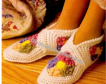 Women's Slippers Vintage Crochet Pattern PDF Ladies Girls House Shoes Socks Adult Kids Christmas Gift Idea Instant Download PDF - 3059