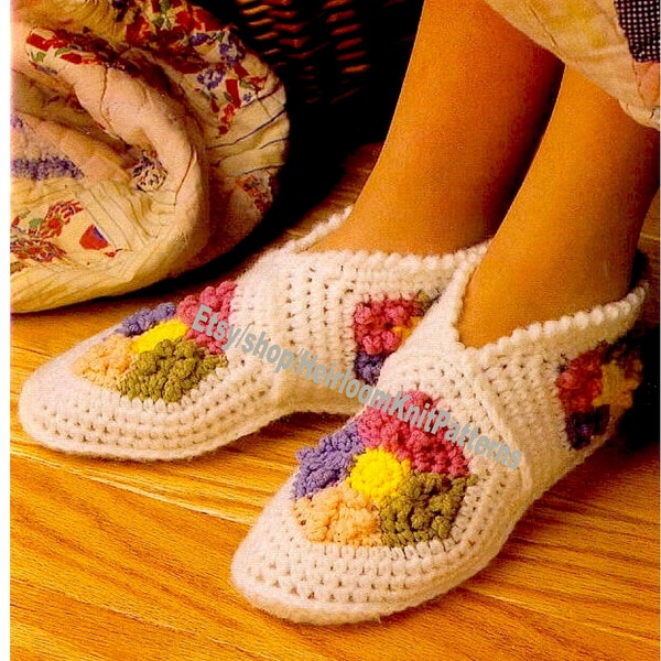 Women's Slippers Vintage Crochet Pattern PDF Ladies Girls House Shoes Socks Adult Kids Christmas Gift Idea Instant Download PDF - 3059