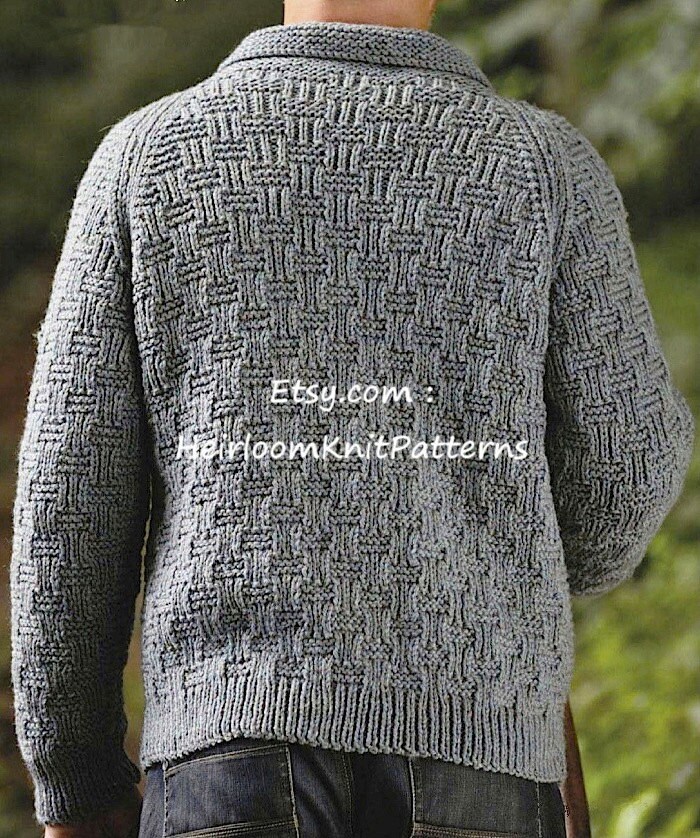 Men's Jacket Knitting Pattern PDF Chunky Bulky Mens Etsy Canada