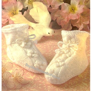 SALE Vintage Knitting Pattern Adorable Baby Bobbly Bootees 0-6 Months Boy Girl Retro Slippers Socks Shoes 2 Needles Instant Download PDF-102