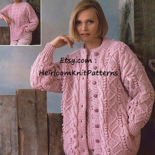 Women's Aran Cardigan and DK Sweater 