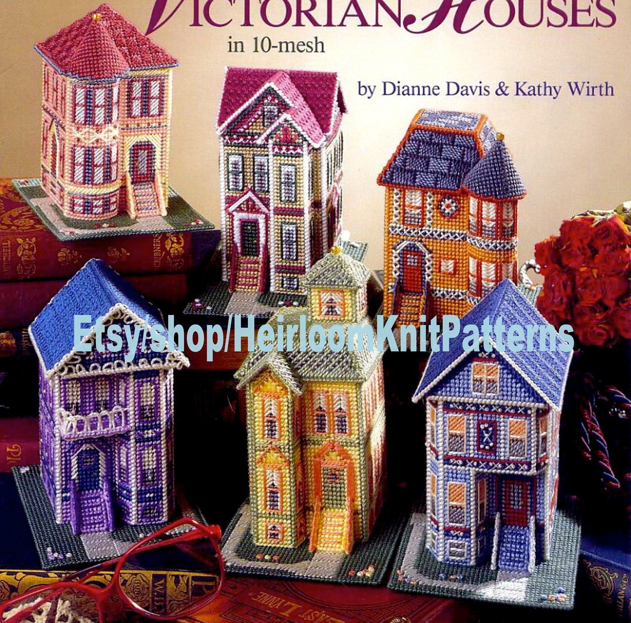 6 Designs Victorian Houses Vintage Canvas Pattern - Etsy
