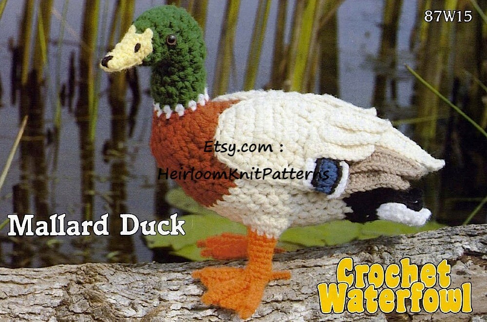 Crochet Waterfowl Mallard Duck Vintage Crochet Pattern PDF