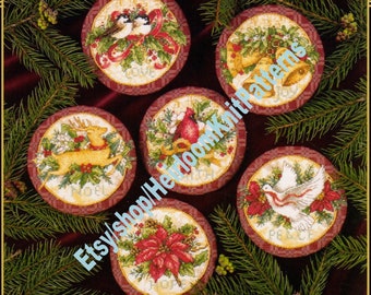 6 Christmas Ornaments Counted Cross Stitch Pattern PDF Small 4'' Motifs Tree Trims Decorations Package Trim Gift Instant Download PDF- 2944