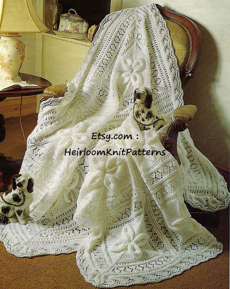 Heirloom Baby Shawl and Cot Blanket DK Knitting Pattern Baby Etsy UK