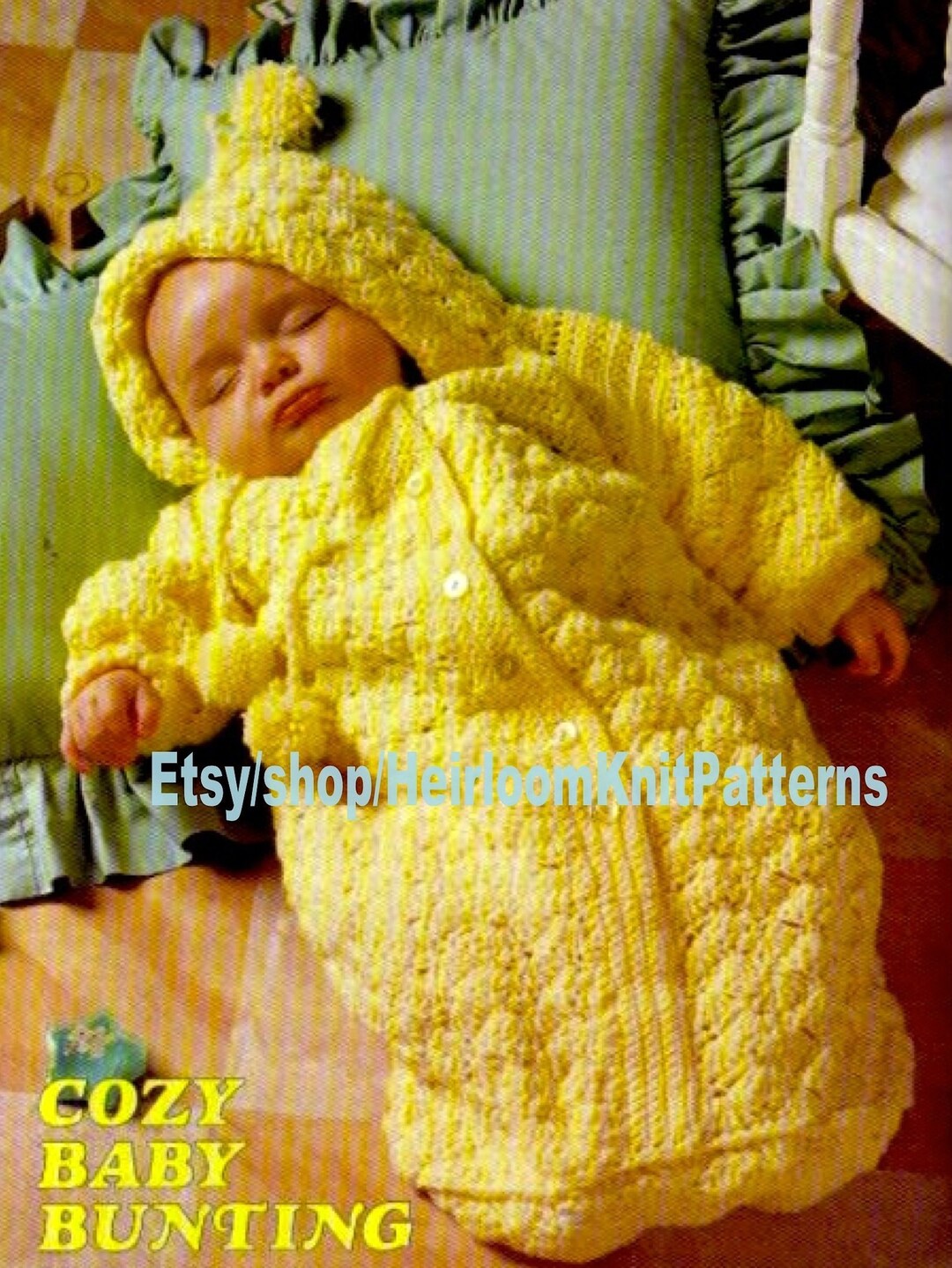 Cosy Baby Bunting Sleeping Bag Cocoon Vintage Crochet Pattern PDF Baby Boy Girl Hooded Sleep
