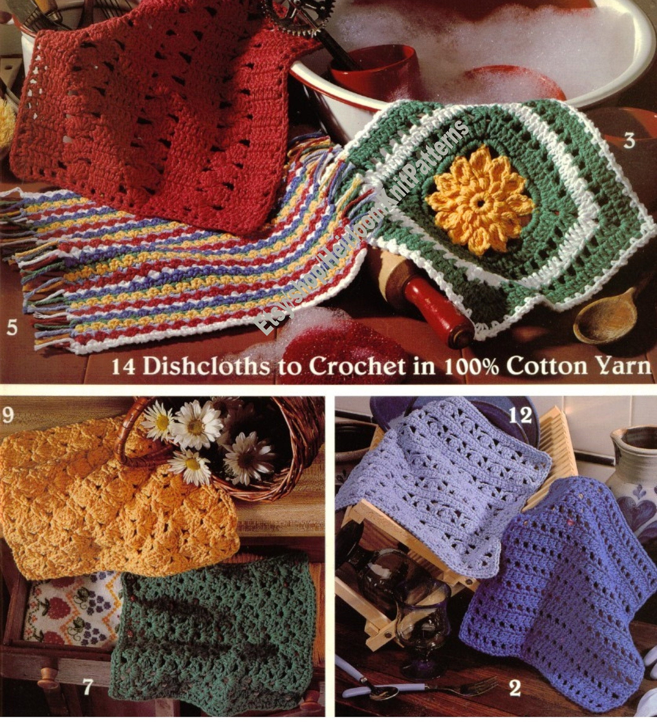 Cotton Mini Cable Crochet Dishcloth Pattern - A More Crafty Life