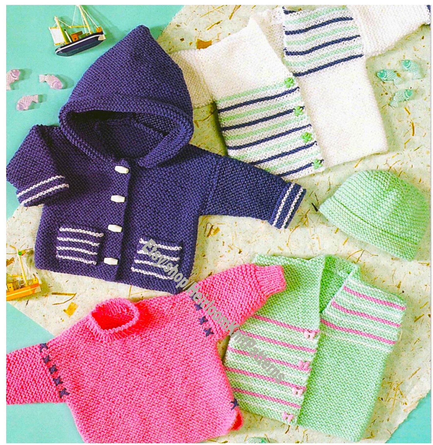 5 Designs Baby Child Hooded Cardigan Sweater V-neck Cardigan Waistcoat Hat  Vintage Knitting Pattern Garter Easy Instant Download PDF - 539 - Etsy  Israel, image size:1769x1815